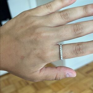 Elegant Silver Diamond Band